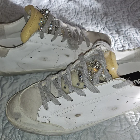  White and Yellow Leather Sneaker (Tongue Tag Visible) Men main image 4